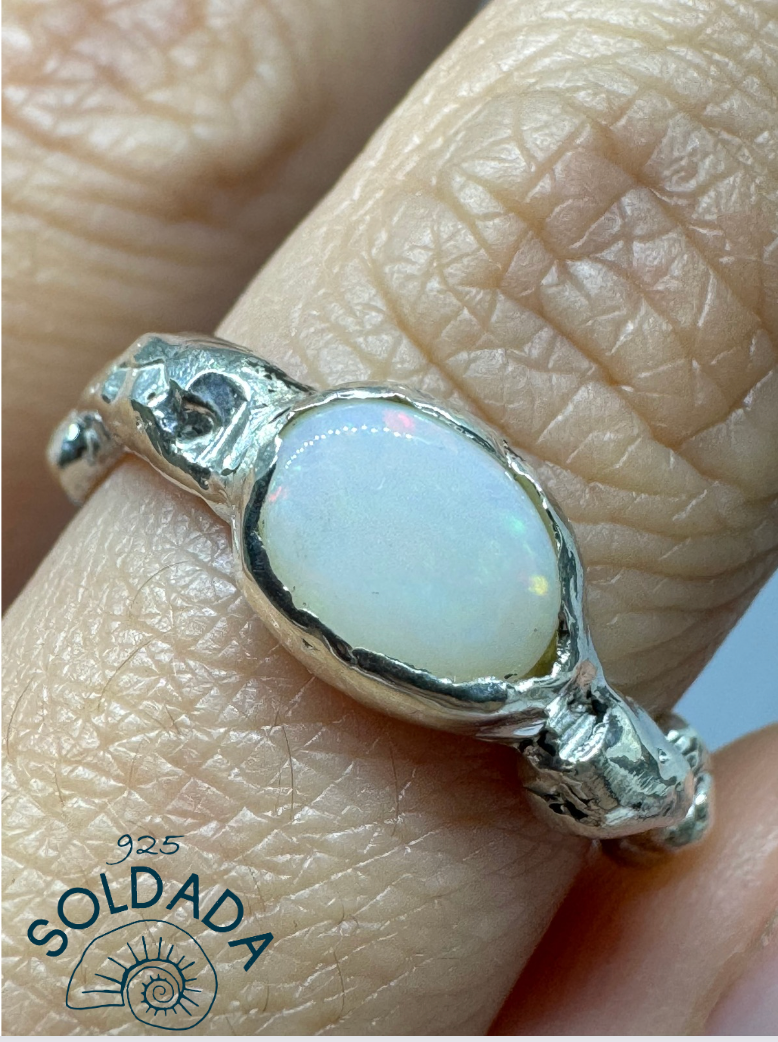 Milky Opal Promised Ring